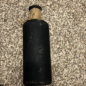 Black Decorative Bottle with Twine Accent